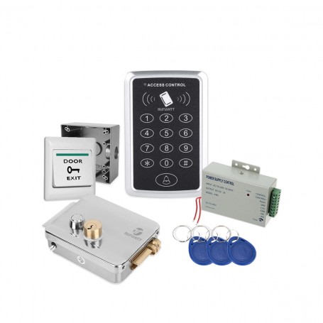 Control Acceso Kit 7 De Seguridad Teclado + Chapa Electrica 12Vdc Para Casa Negocio